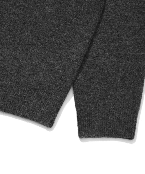 Round neck cardigan dark gray