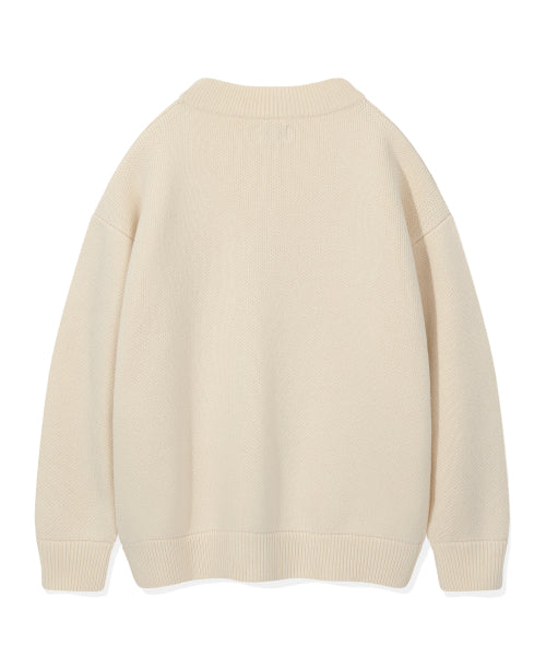 Basic V-neck cardigan cream
