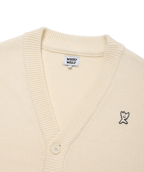 Basic V-neck cardigan cream