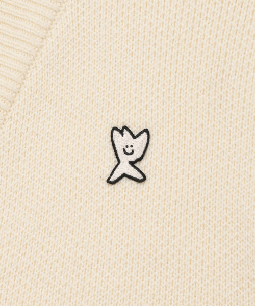 Basic V-neck cardigan cream