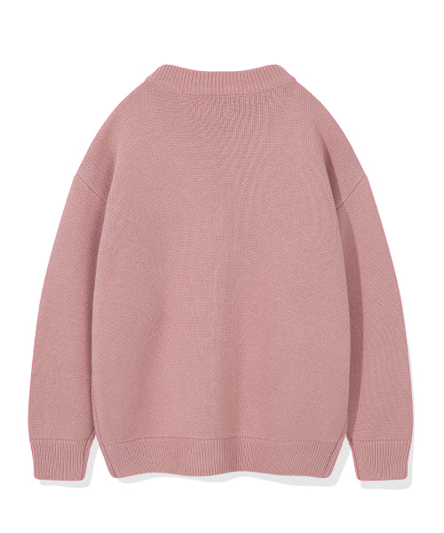 Basic V-neck cardigan pink