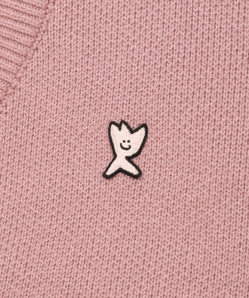 Basic V-neck cardigan pink