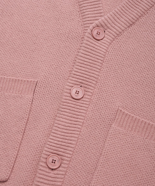 Basic V-neck cardigan pink
