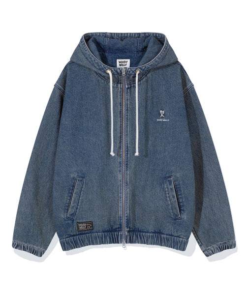 Hooded denim jacket blue