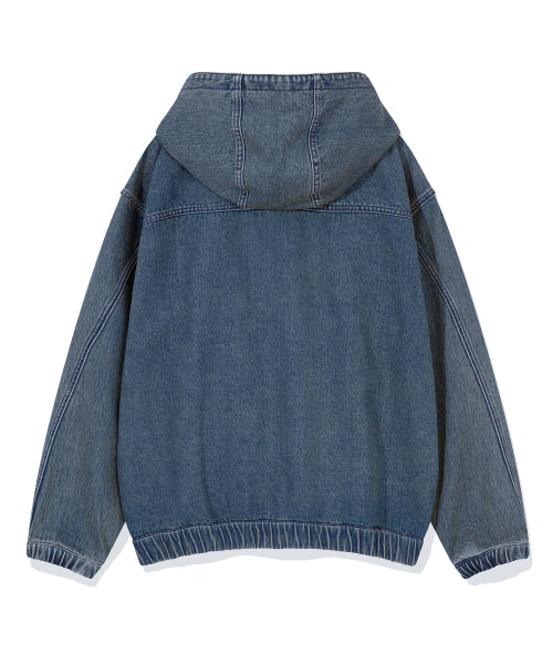 Hooded denim jacket blue