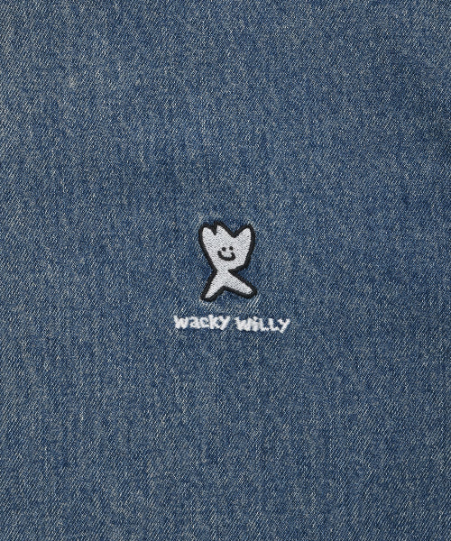 Hooded denim jacket blue