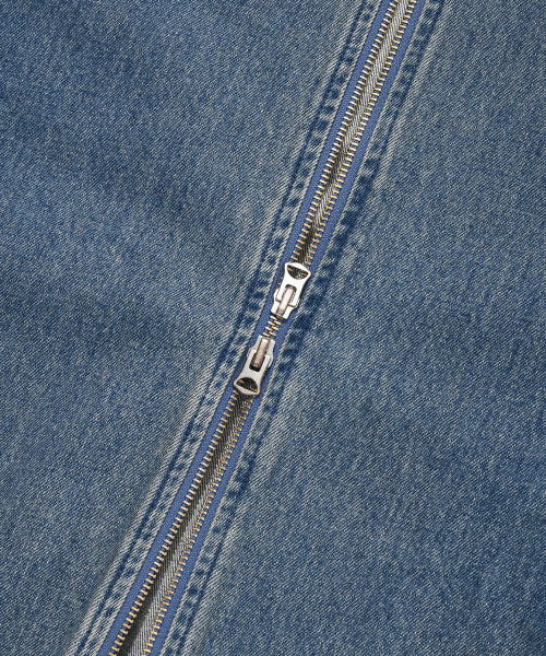 Hooded denim jacket blue