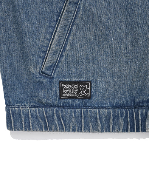 Hooded denim jacket blue