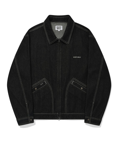 Denim tracker jacket black