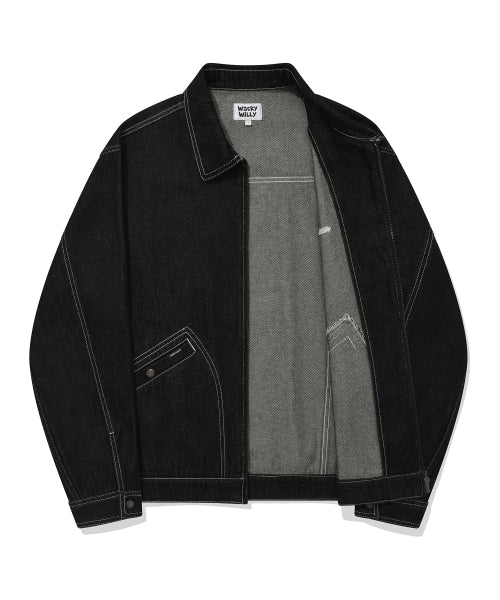 Denim tracker jacket black