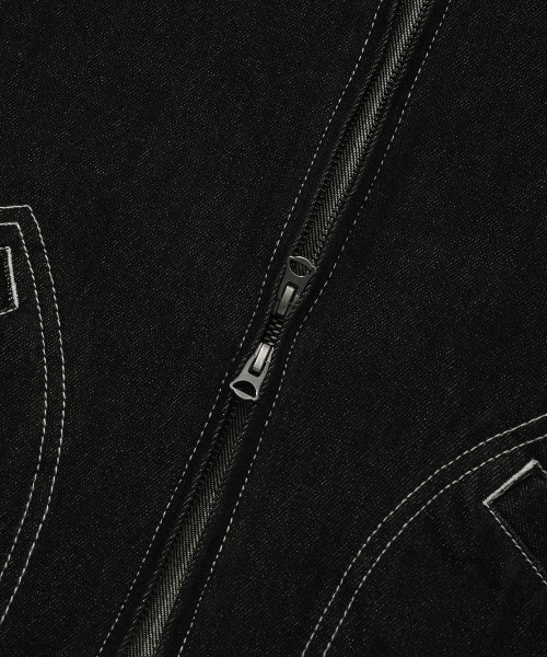 Denim tracker jacket black