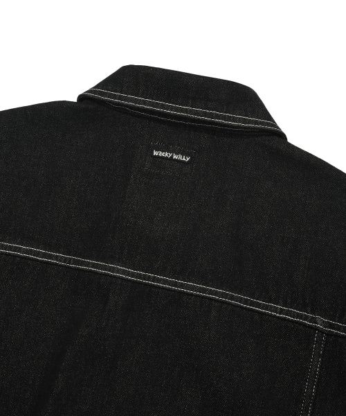 Denim tracker jacket black