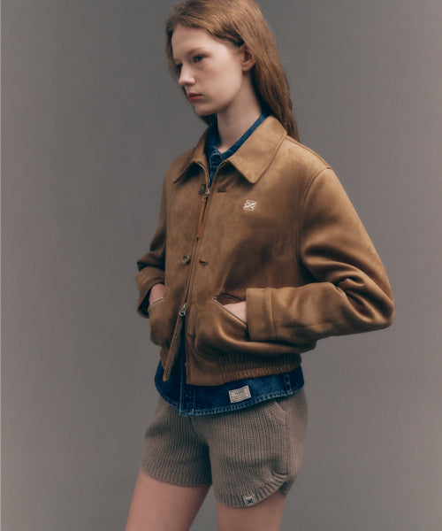(W) Cashmere Blend Knit Shorts Taupe Brown
