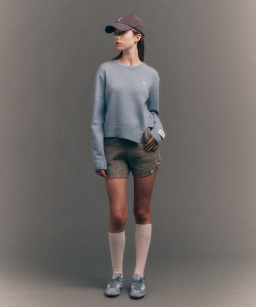 (W) Cashmere Blend Knit Shorts Taupe Brown