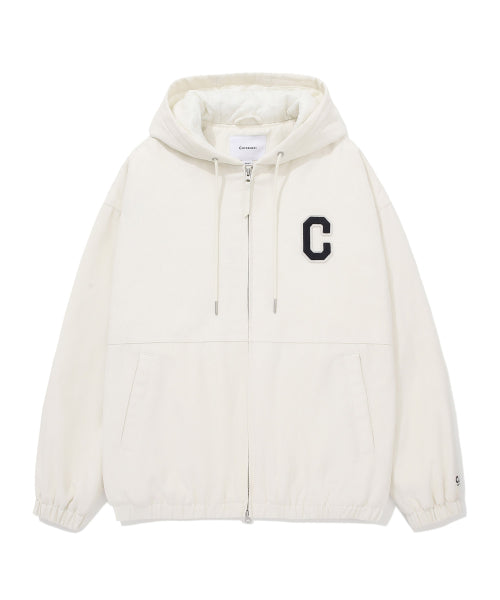 C LOGO CORDUROY HOODIED JACKET