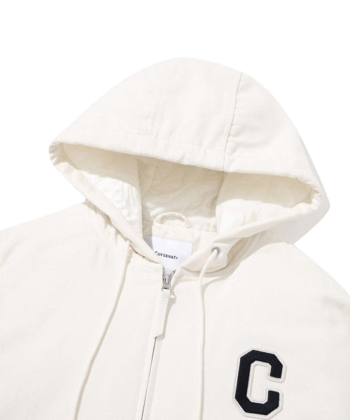 C LOGO CORDUROY HOODIED JACKET