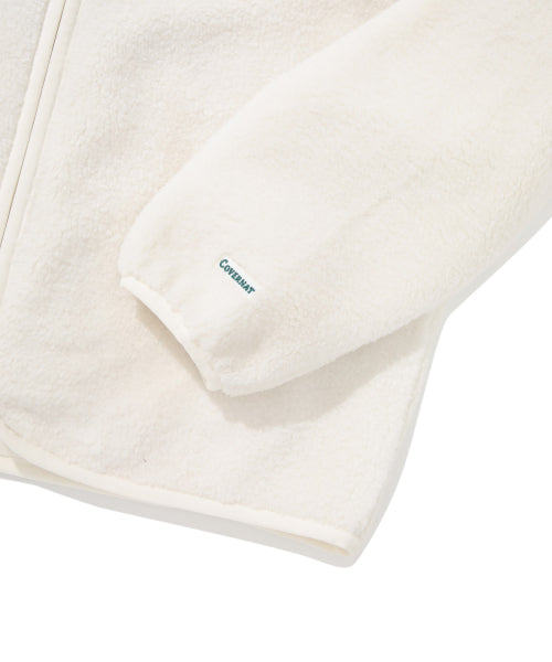 C LOGO COLLARLESS SHERPA JACKET