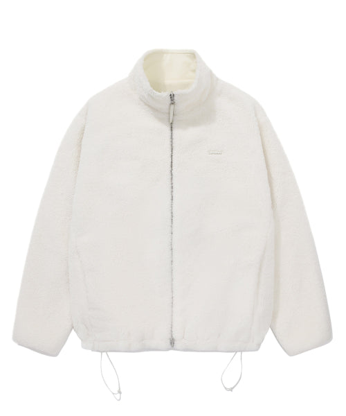 STAND COLLAR REVERSIBLE SHERPA JACKET