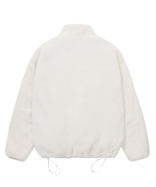 STAND COLLAR REVERSIBLE SHERPA JACKET