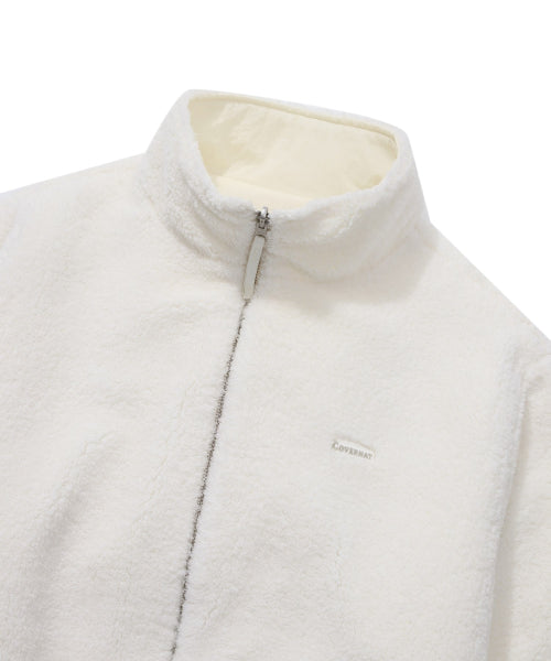 STAND COLLAR REVERSIBLE SHERPA JACKET