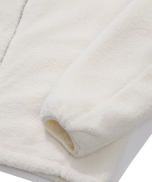 STAND COLLAR REVERSIBLE SHERPA JACKET