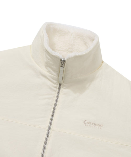 STAND COLLAR REVERSIBLE SHERPA JACKET