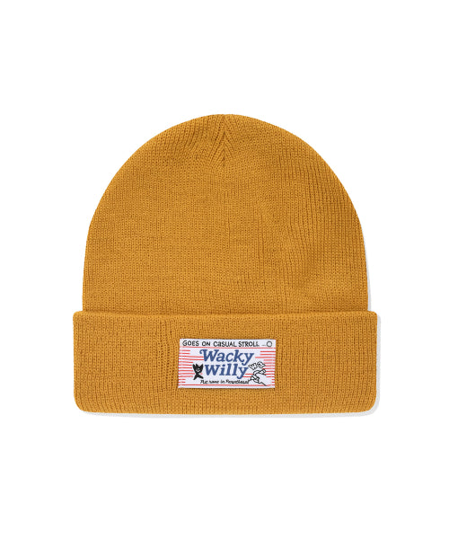 Wakiwili label beanie mustard