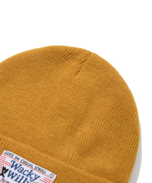 Wakiwili label beanie mustard