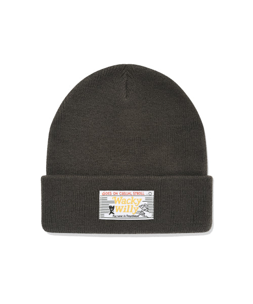 Waki willi label beanie khaki