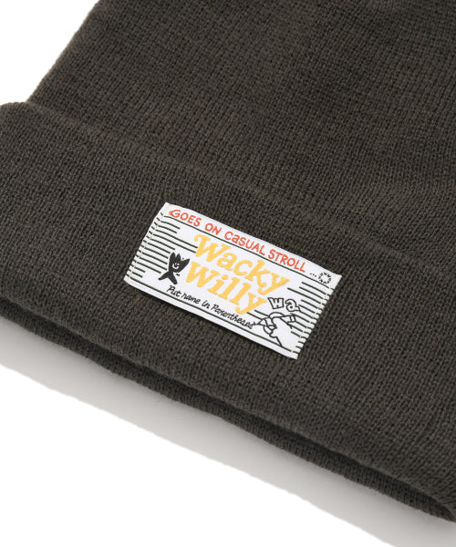 Waki willi label beanie khaki