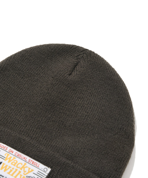 Waki willi label beanie khaki