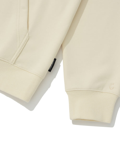 Basic Logo Wappen Half Zip-Up Cream