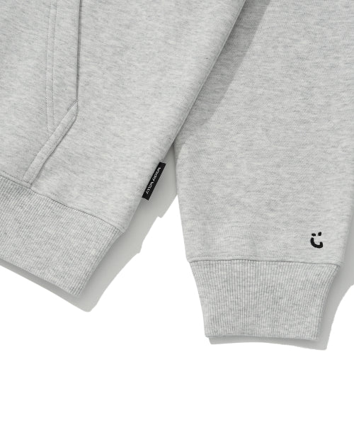 Basic Logo Wappen Half Zip-Up Light Gray