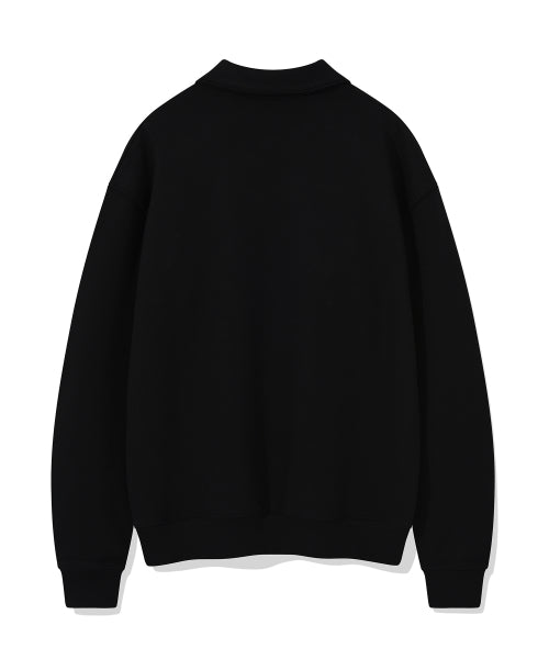 Basic Logo Wappen Half Zip-Up Black