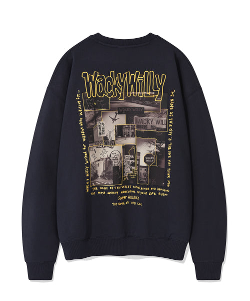 Picture graphic sweatshirt navy