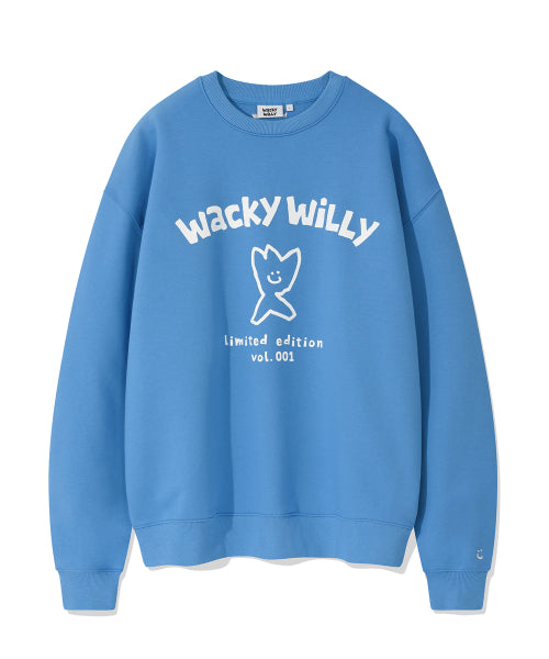 Logo typo graphic sweatshirt blue