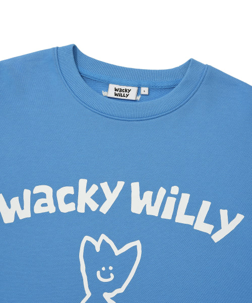 Logo typo graphic sweatshirt blue