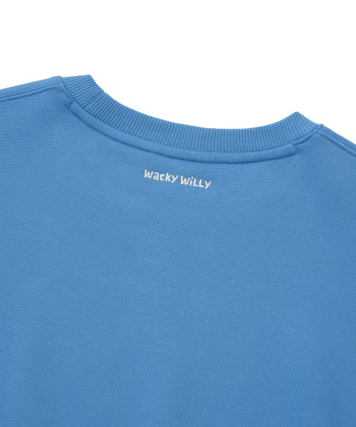 Logo typo graphic sweatshirt blue