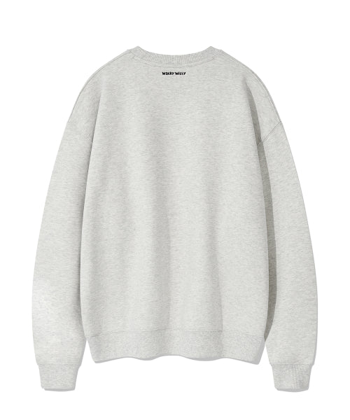 Logo typo graphic sweatshirt light gray
