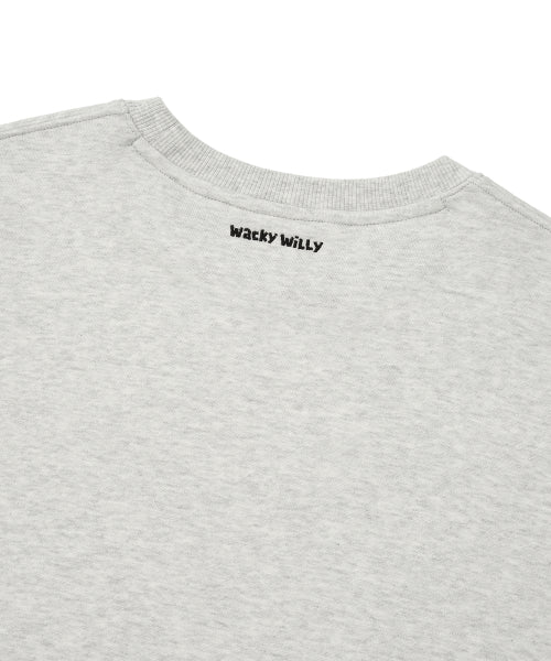 Logo typo graphic sweatshirt light gray