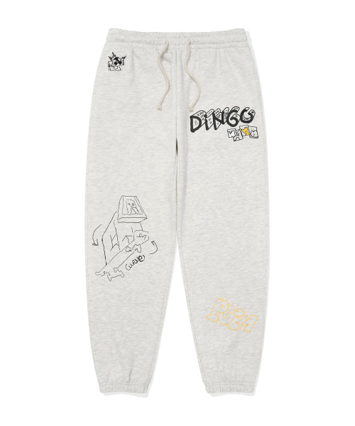Graphic sweatpants oatmeal