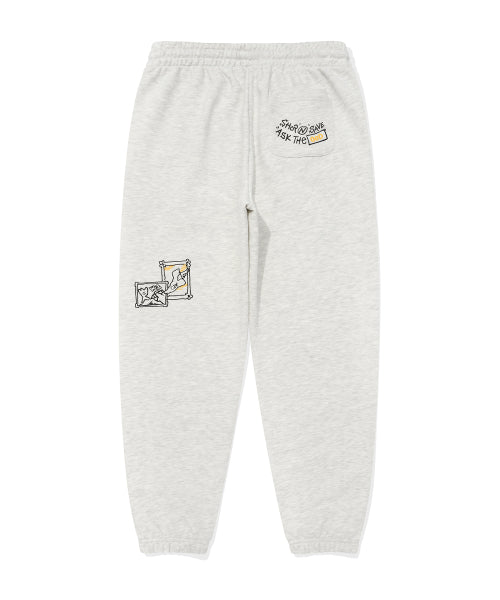 Graphic sweatpants oatmeal