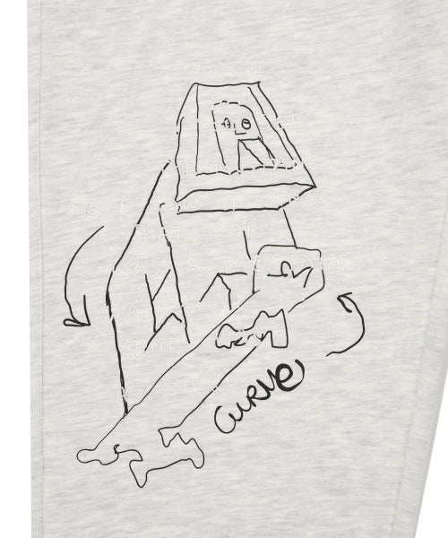 Graphic sweatpants oatmeal