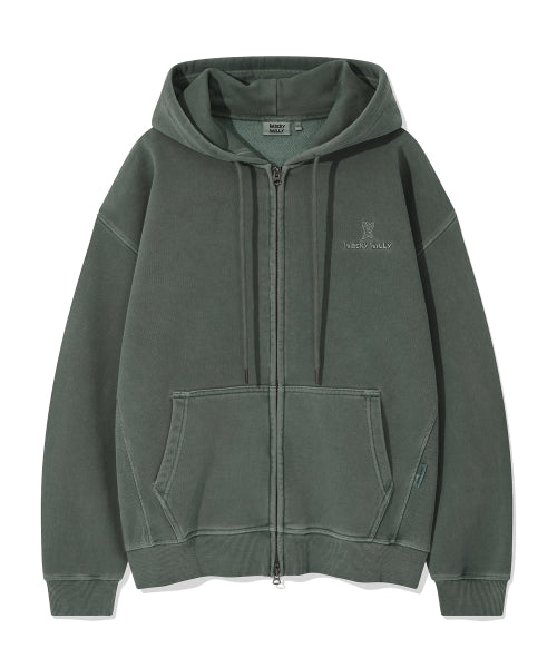 Pigment Hood Zip-Up Green
