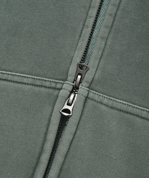 Pigment Hood Zip-Up Green