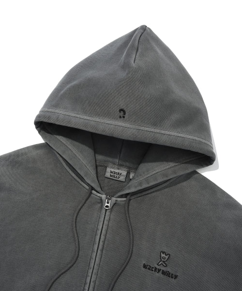 Pigment Hood Zip-Up Charcoal