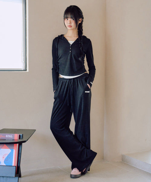 Eva Knit Wide Pants [BLACK]