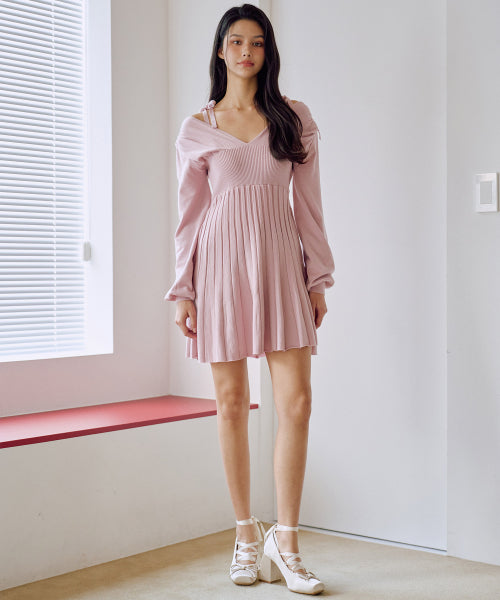 Bambi Flare Knit Dress [PINK]