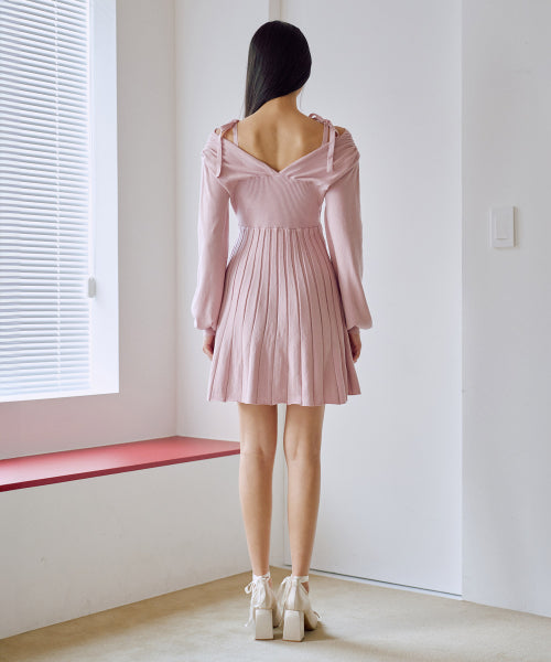 Bambi Flare Knit Dress [PINK]