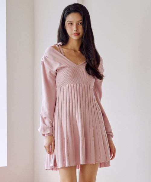 Bambi Flare Knit Dress [PINK]